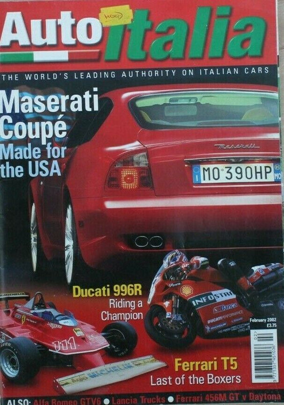 Auto Italia Magazine - February 2002 - Ferrari T5 - Maserati Coupe - Ducati