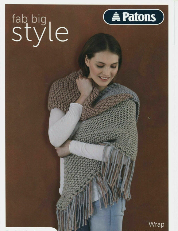 Patons knitting pattern Fab big style - Wrap