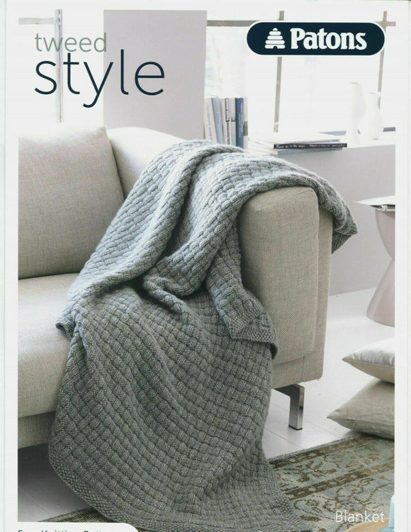 Patons knitting pattern Tweed style Blanket
