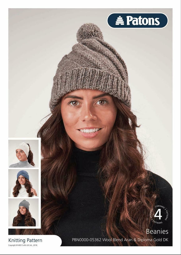 Patons Pattern Beanie Hats Turban Knitting