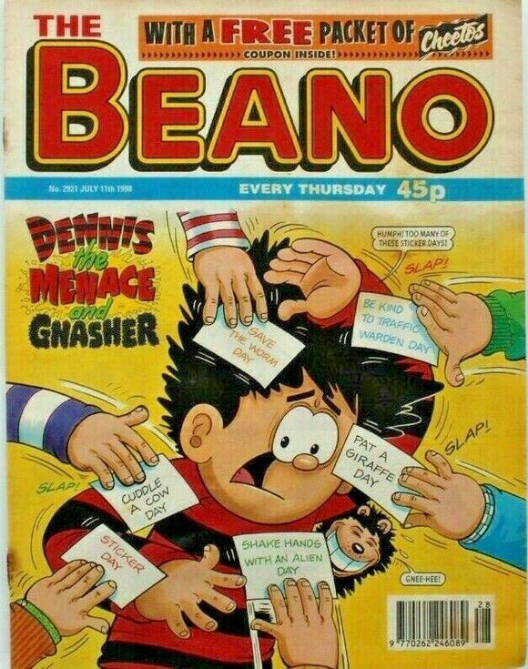 Beano British Comic - # 2921 -11 July 1998 - #