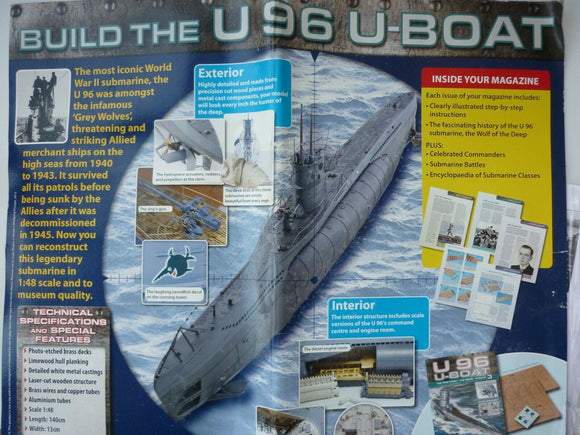 Hachette U96 U-Boat Magazine + Parts Build Own Submarine 1:48 - pick your issue